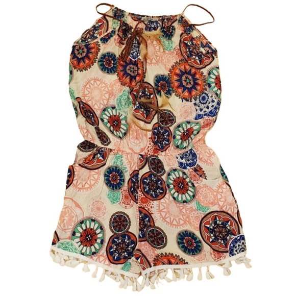 🌸 Women's Tassel Fringe Sleeveless Romper 🌸 - Picture 1 of 1